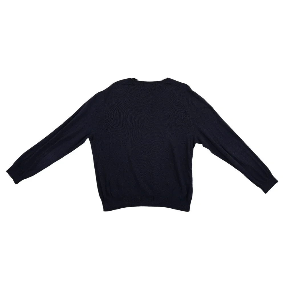 Polo Ralph Lauren 100% Pima Cotton Sweater Men's Size Large Navy Blue V‎ Neck